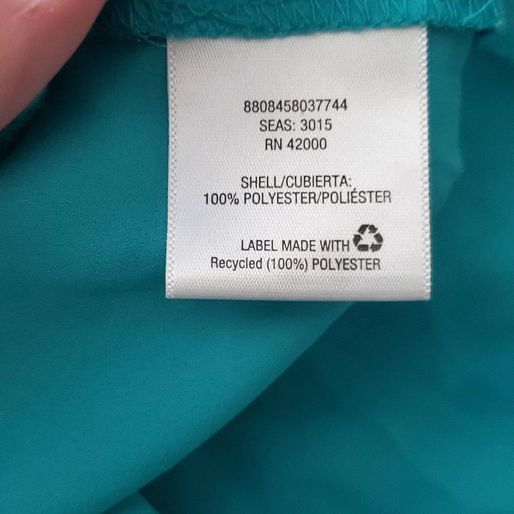 🌟 3 for $15 Deal! 🌟Attention blue green short sleeve blouse XL - Picture 8 of 8